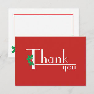 Remerciements Carte de remerciement blanc sur rouge pour célébre