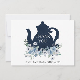 Remerciements Carte de remerciement bleu pour douche Time for Te