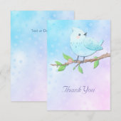 Remerciements Carte de remerciement Blue Bird (Devant / Derrière)