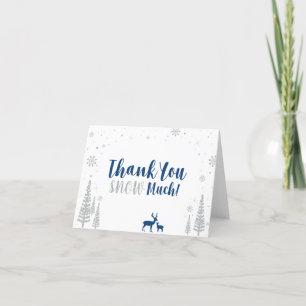 Remerciements Carte de remerciement Blue & Silver Winter Wonderl