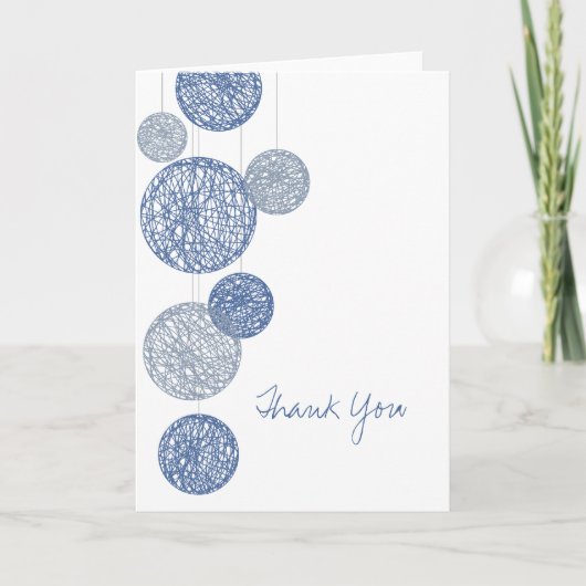 Remerciements Carte de remerciement Blue Twine Globes (Devant)