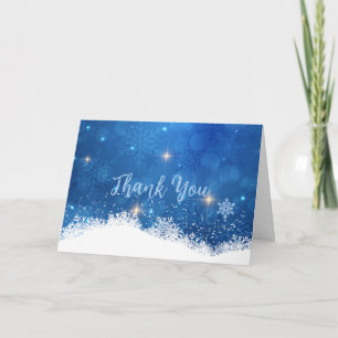 Remerciements Carte de remerciement Blue Winter Wonderland   Flo