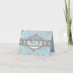 Remerciements Carte de remerciement Blue Winter Wonderland Sweet
