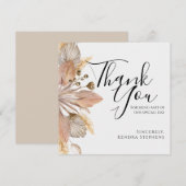 Remerciements Carte de remerciement Boho Pompas Grass (Devant / Derrière)