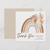 Remerciements Carte de remerciement Boho Pompas Grass Muted Rain (Devant / Derrière)