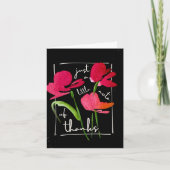 Remerciements Carte de remerciement Boho Red Wildflower Script (Devant)