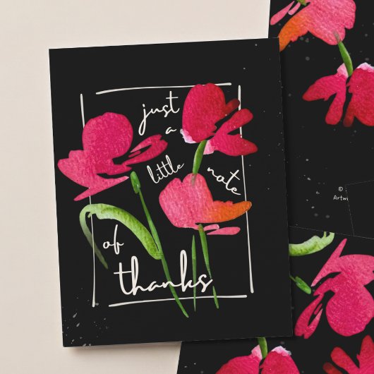 Remerciements Carte de remerciement Boho Red Wildflower Script