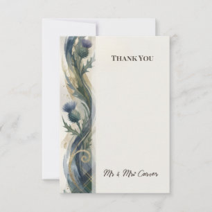 Remerciements Carte de remerciement botanique Blue Thistle