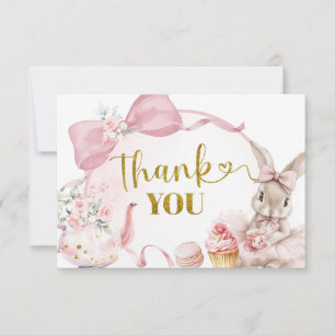 Remerciements Carte de remerciement Bunny Tea Party