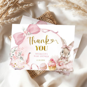 Remerciements Carte de remerciement Bunny Tea Party