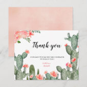Remerciements Carte de remerciement Cactus de verdure (Devant / Derrière)