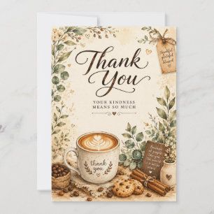 Remerciements Carte de remerciement Café Cozy pour amis et café