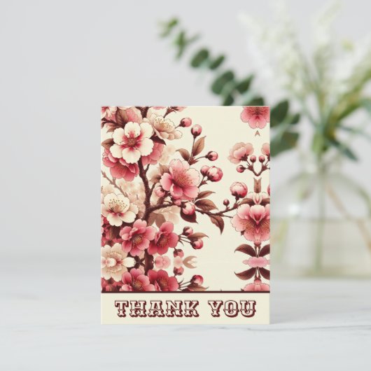Remerciements Carte de remerciement Cerisier en Fleurs (Debout devant)