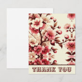 Remerciements Carte de remerciement Cerisier en Fleurs (Devant / Derrière)