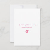 Remerciements Carte de remerciement Chaton Flou Pull Rose (Dos)