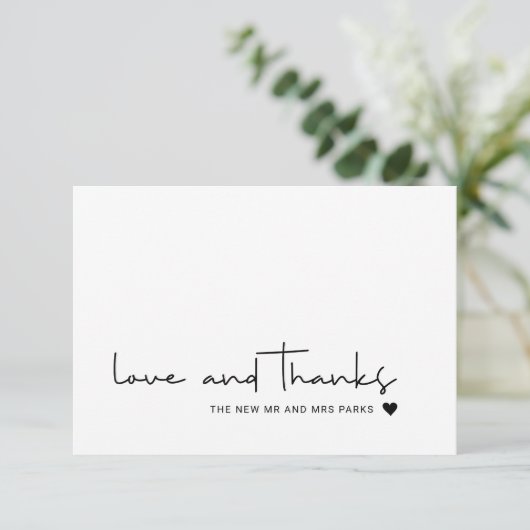 Remerciements Carte de remerciement Chic Love et Thanks Casual S (Debout devant)