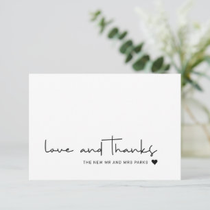Remerciements Carte de remerciement Chic Love et Thanks Casual S