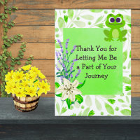 Carte de Remerciement Client – Florale Pastel Vert