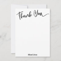 Carte de remerciement cœur aquarelle blanche rose 