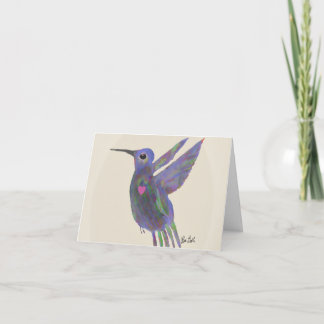 Remerciements Carte de remerciement Colibri avec cœur