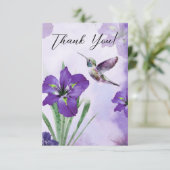 Remerciements Carte de remerciement colibri Iris Pourpre (Debout devant)