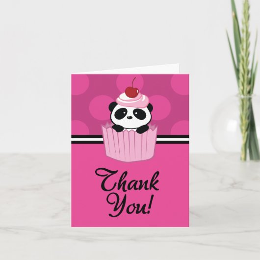 Remerciements Carte de remerciement Cupcake Panda (Devant)