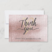 Remerciements Carte de Remerciement d'Affaires Rose Gold (Devant)