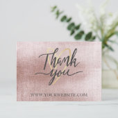 Remerciements Carte de Remerciement d'Affaires Rose Gold (Debout devant)
