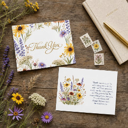 Remerciements Carte de remerciement d'anniversaire à fleurs sauv