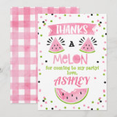 Remerciements Carte de remerciement d'anniversaire à la pastèque (Devant / Derrière)