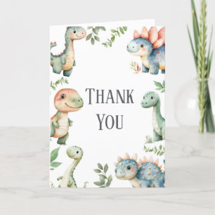 Remerciements Carte de remerciement d'anniversaire à thème dinos