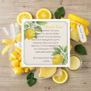 Remerciements Carte de remerciement d'anniversaire au citron à l