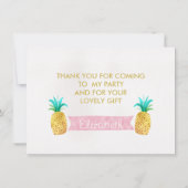 Remerciements Carte de remerciement d'anniversaire au flamant ro (Dos)