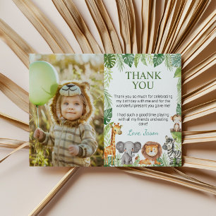 Remerciements Carte de remerciement d'anniversaire avec des anim