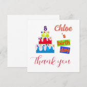 Remerciements Carte de remerciement d'anniversaire avec nom et â (Devant / Derrière)