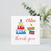 Remerciements Carte de remerciement d'anniversaire avec nom et â (Debout devant)