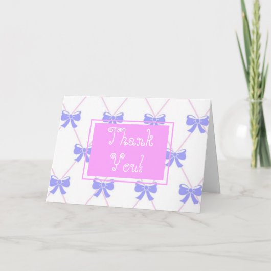 Remerciements Carte de remerciement d'anniversaire avec un nœud (Devant)