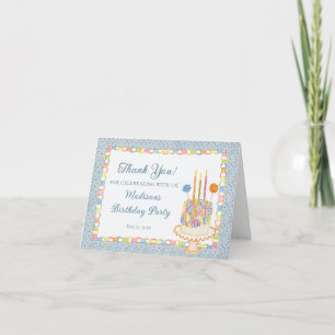 Remerciements Carte de remerciement d'anniversaire Blue Cue the