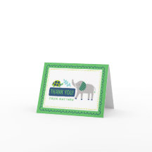 Carte de remerciement d'anniversaire Bright Zoo Ju