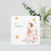 Remerciements Carte de remerciement d'anniversaire de ballerine  (Debout devant)