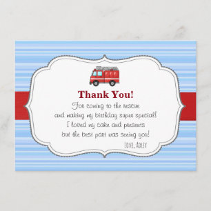 Remerciements Carte de remerciement d'anniversaire de camion de 
