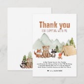 Remerciements Carte de remerciement d'anniversaire de camping en (Devant / Derrière)