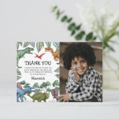 Remerciements Carte de remerciement d'anniversaire de dinosaure (Debout devant)
