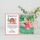 Remerciements Carte de remerciement d'anniversaire de ferme/ bas (Debout devant)