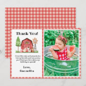 Remerciements Carte de remerciement d'anniversaire de ferme/ bas (Devant / Derrière)