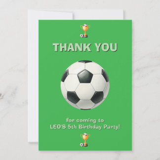 Remerciements Carte de remerciement d'anniversaire de football p