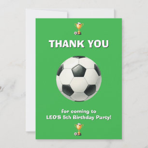 Remerciements Carte de remerciement d'anniversaire de football p