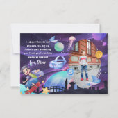 Remerciements Carte de remerciement d'anniversaire de jeu en réa (Devant)