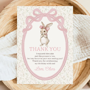 Remerciements Carte de remerciement d'anniversaire de lapin à ru