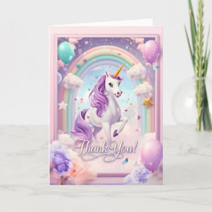 Remerciements Carte de remerciement d'anniversaire de licorne ma